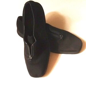 Aerosoles Women's Casual Black Suede Zipper Front,Rubber Sole Shoes. Size 9 M.